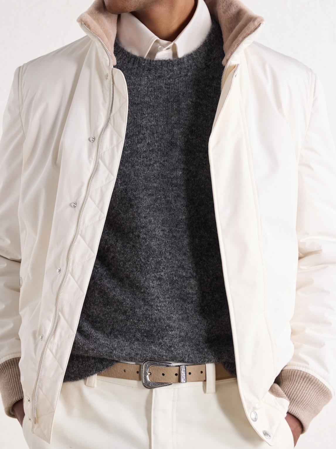 Mélange Brushed Cashmere Sweater