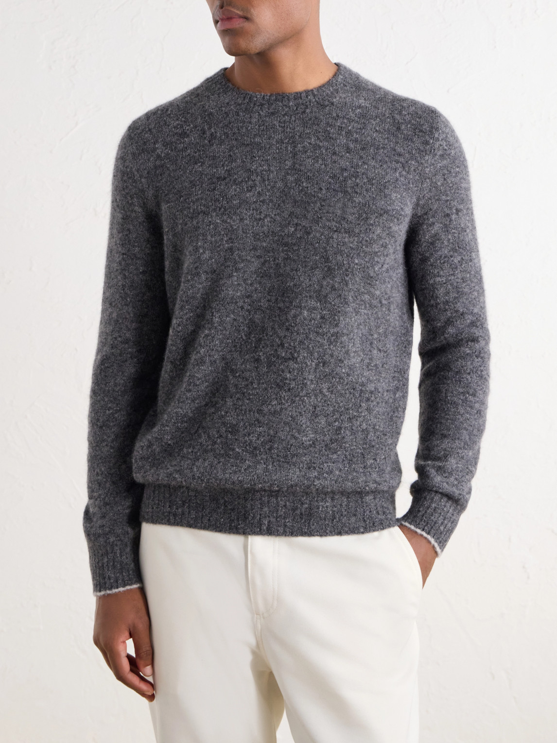 Mélange Brushed Cashmere Sweater