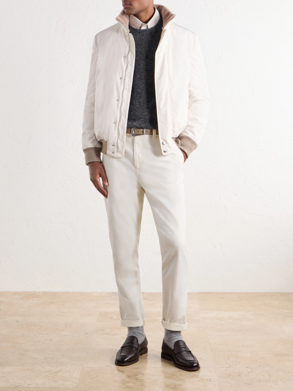 Mélange Brushed Cashmere Sweater