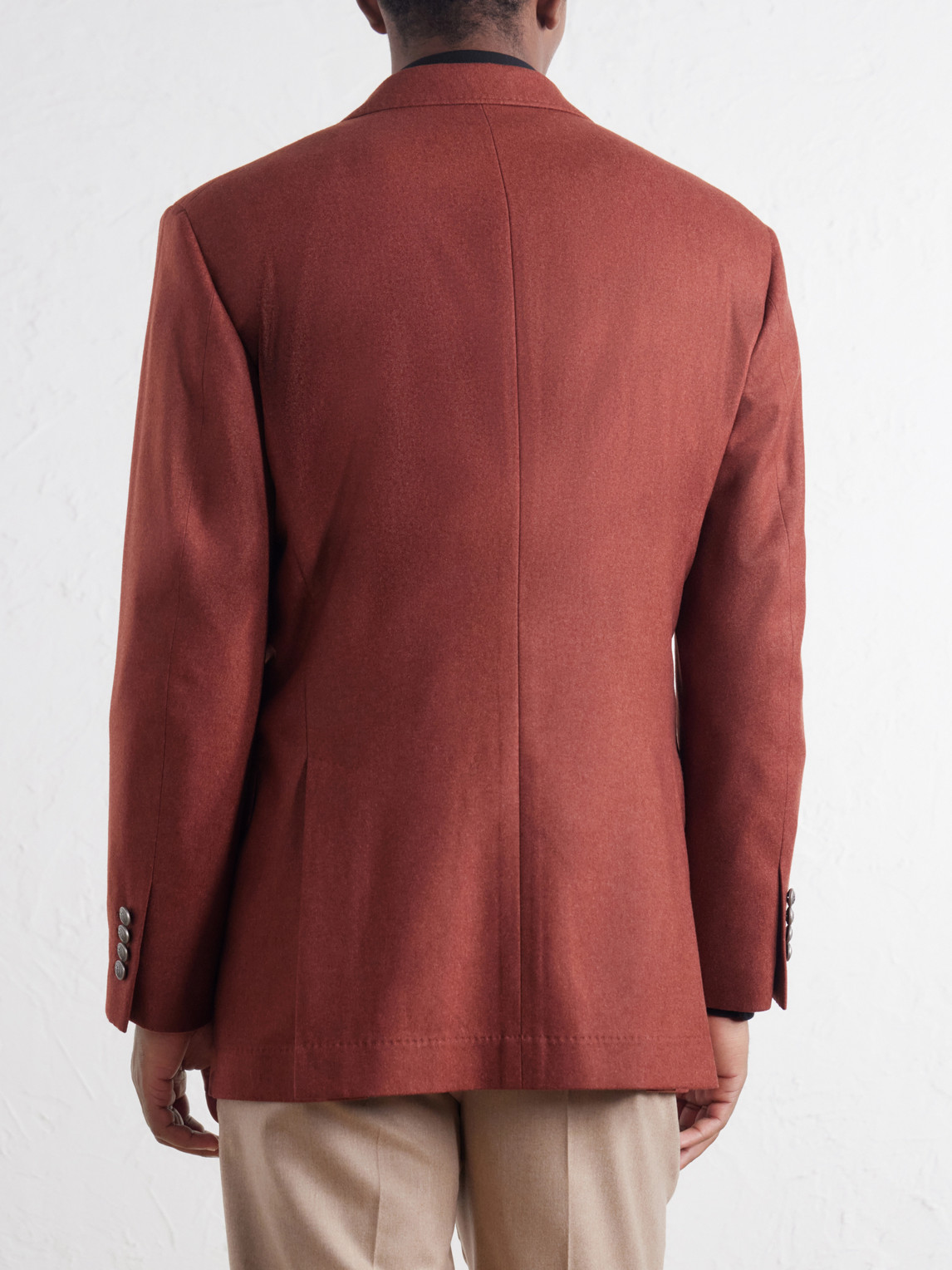 Double-Breasted Cashmere-Flannel Blazer
