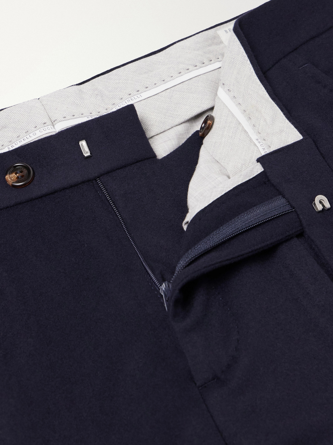 Straight-Leg Pleated Wool-Flannel Suit Trousers