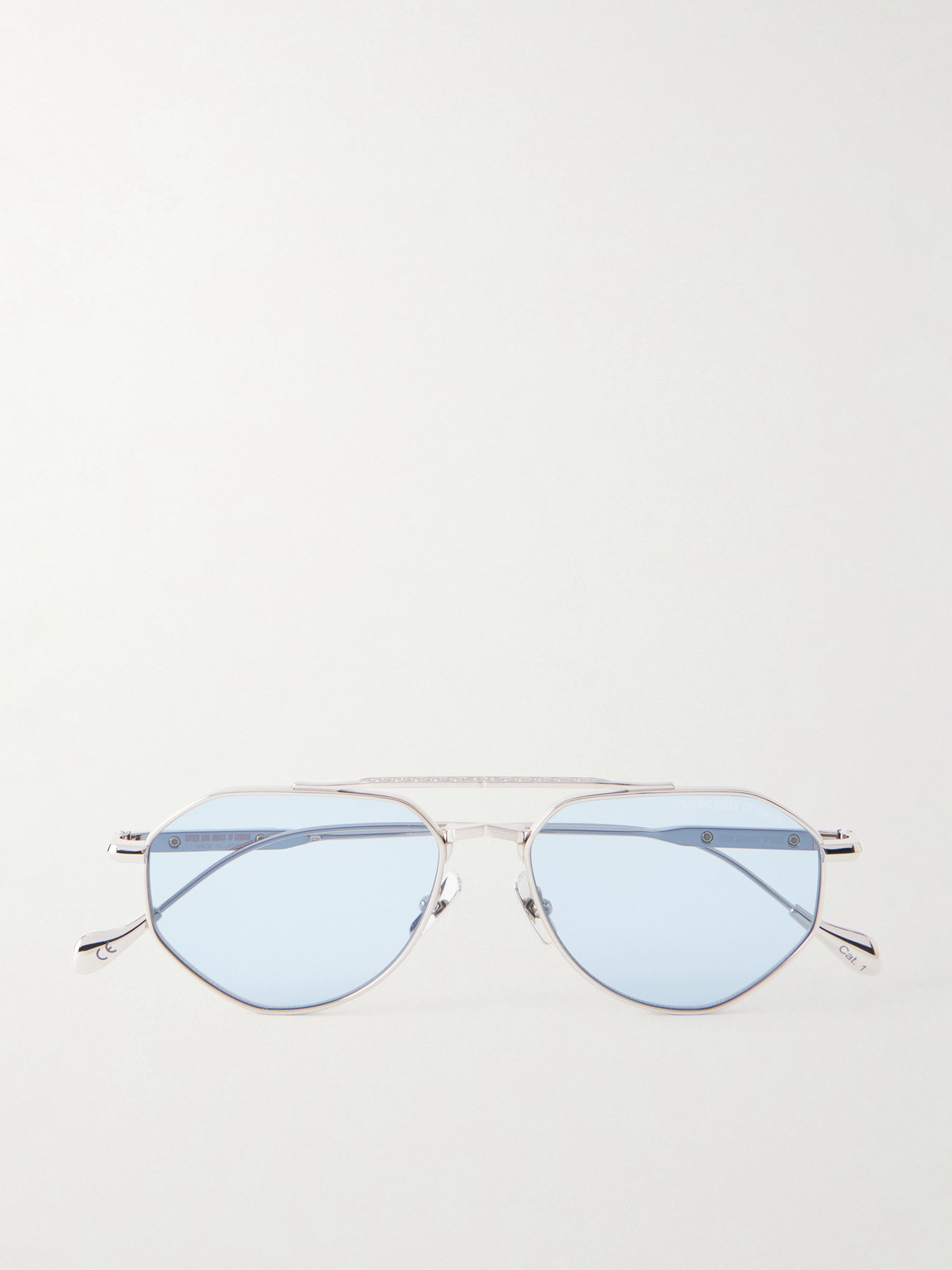 Cutler And Gross The Great Frog Lynott Aviator-style Silver-tone Titanium Sunglasses In Blue