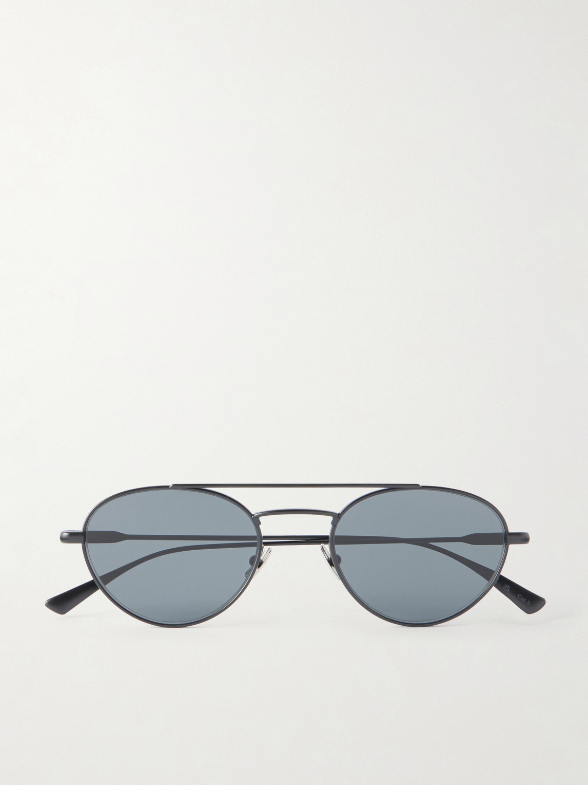 Saint Laurent Double-bridge Round-frame Metal Sunglasses In Black