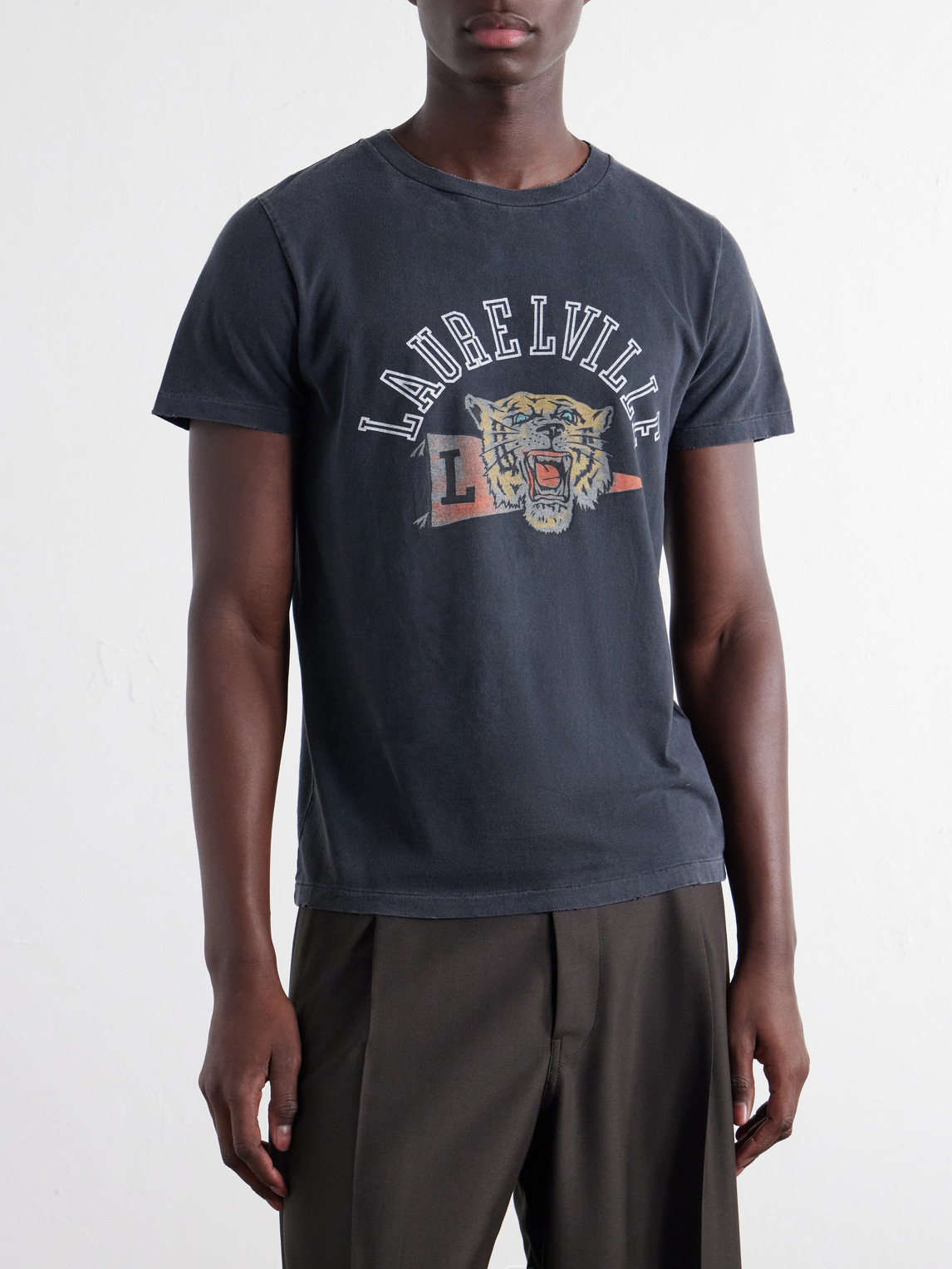 Laurel Ville Distressed Printed Cotton-Jersey T-Shirt