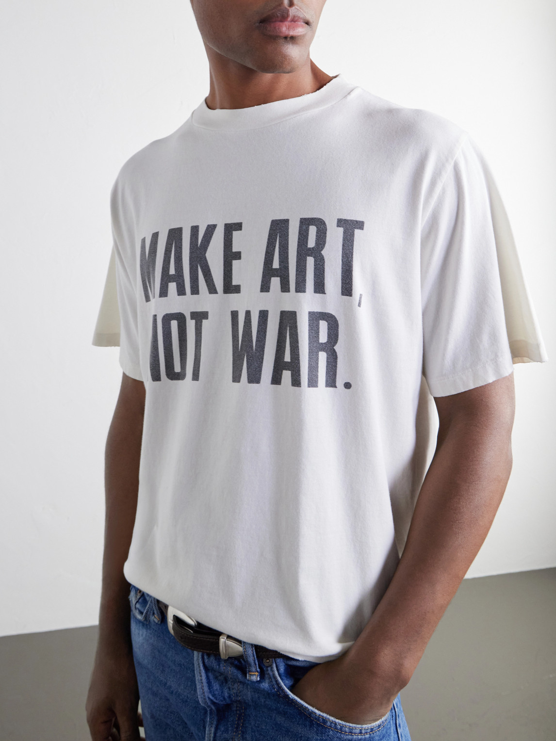 Make Art, Not War Printed Cotton-Jersey T-Shirt