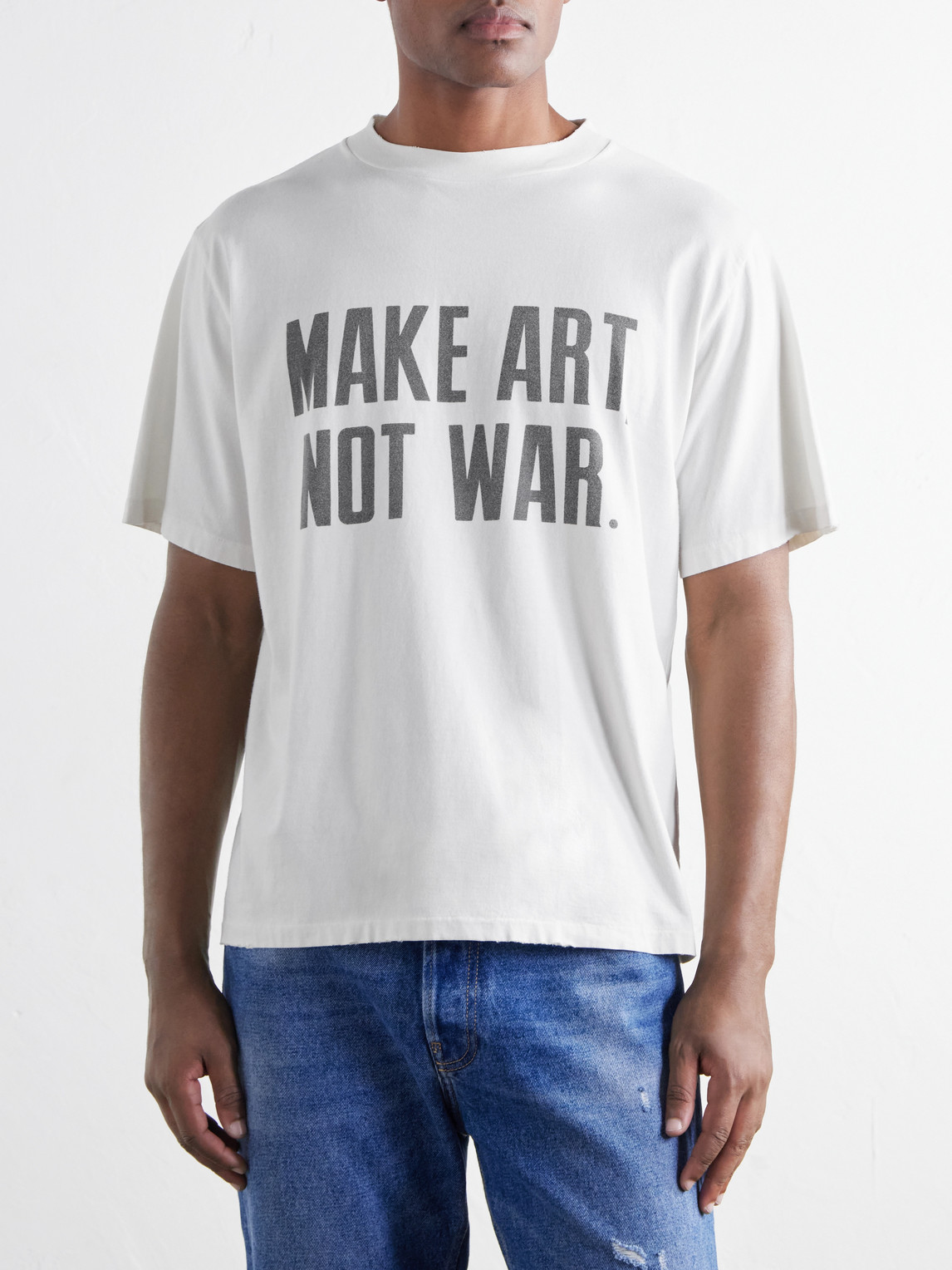 Make Art, Not War Printed Cotton-Jersey T-Shirt