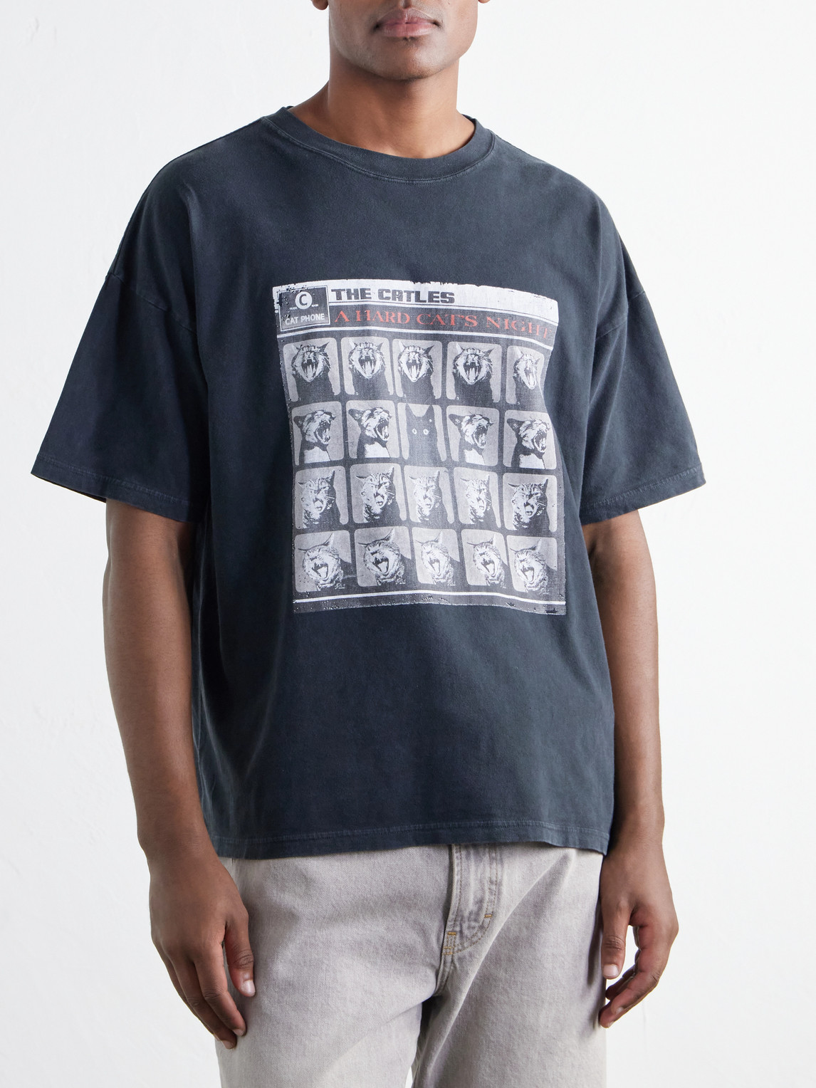 A Hard Cat'S Night Printed Cotton-Jersey T-Shirt