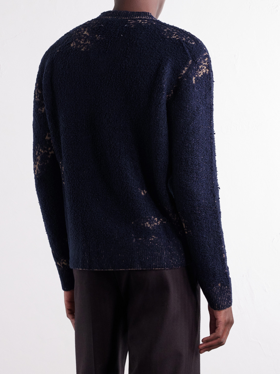 Acid-Effect Bouclé-Jacquard Cotton-Blend Sweater