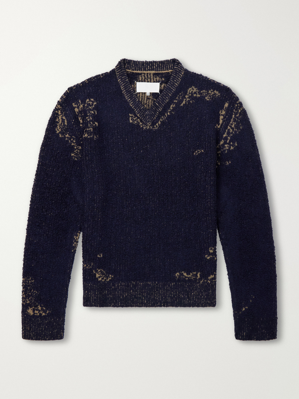 Acid-Effect Bouclé-Jacquard Cotton-Blend Sweater