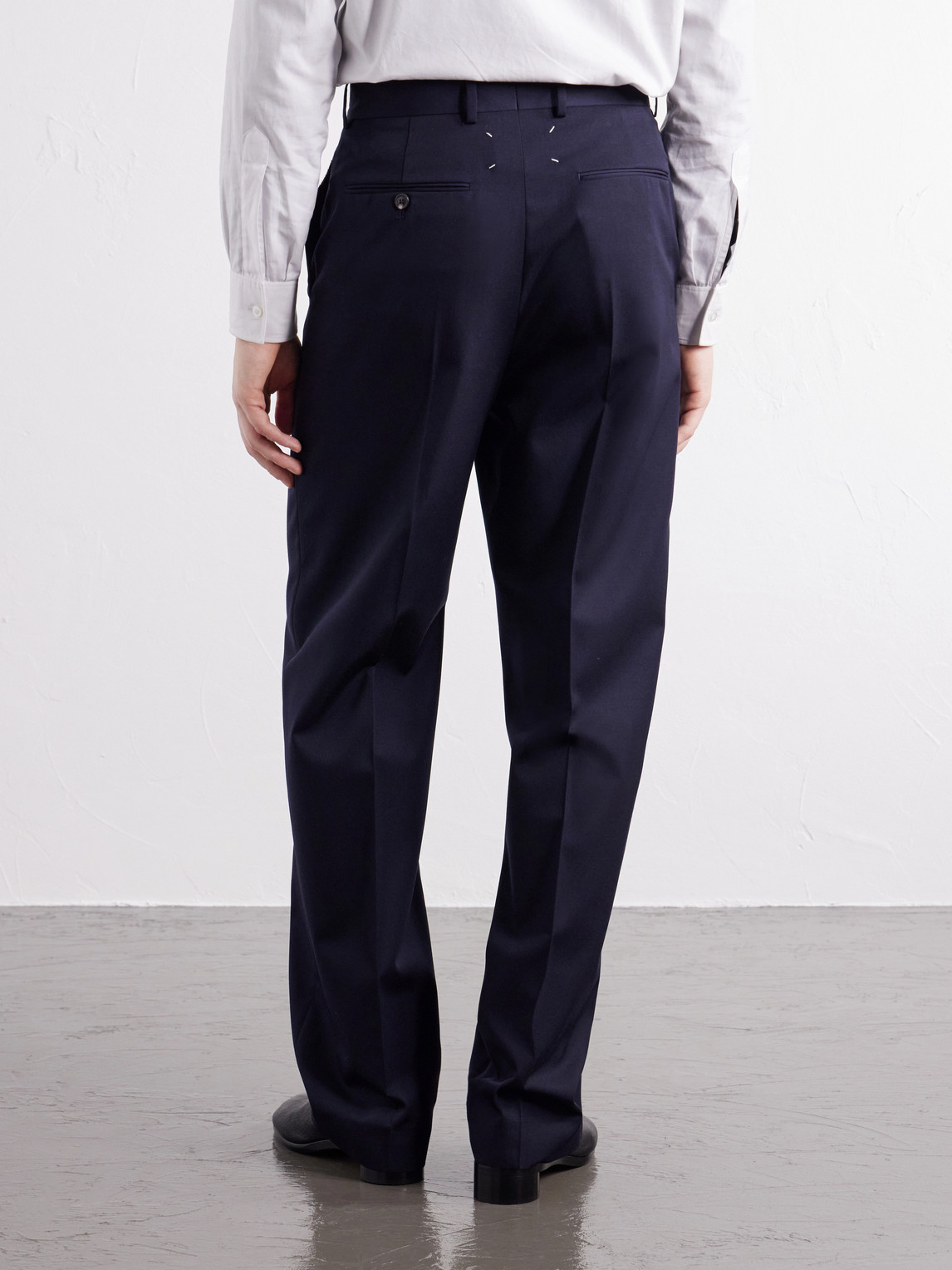 Insertion Straight-Leg Patched Virgin Wool Trousers