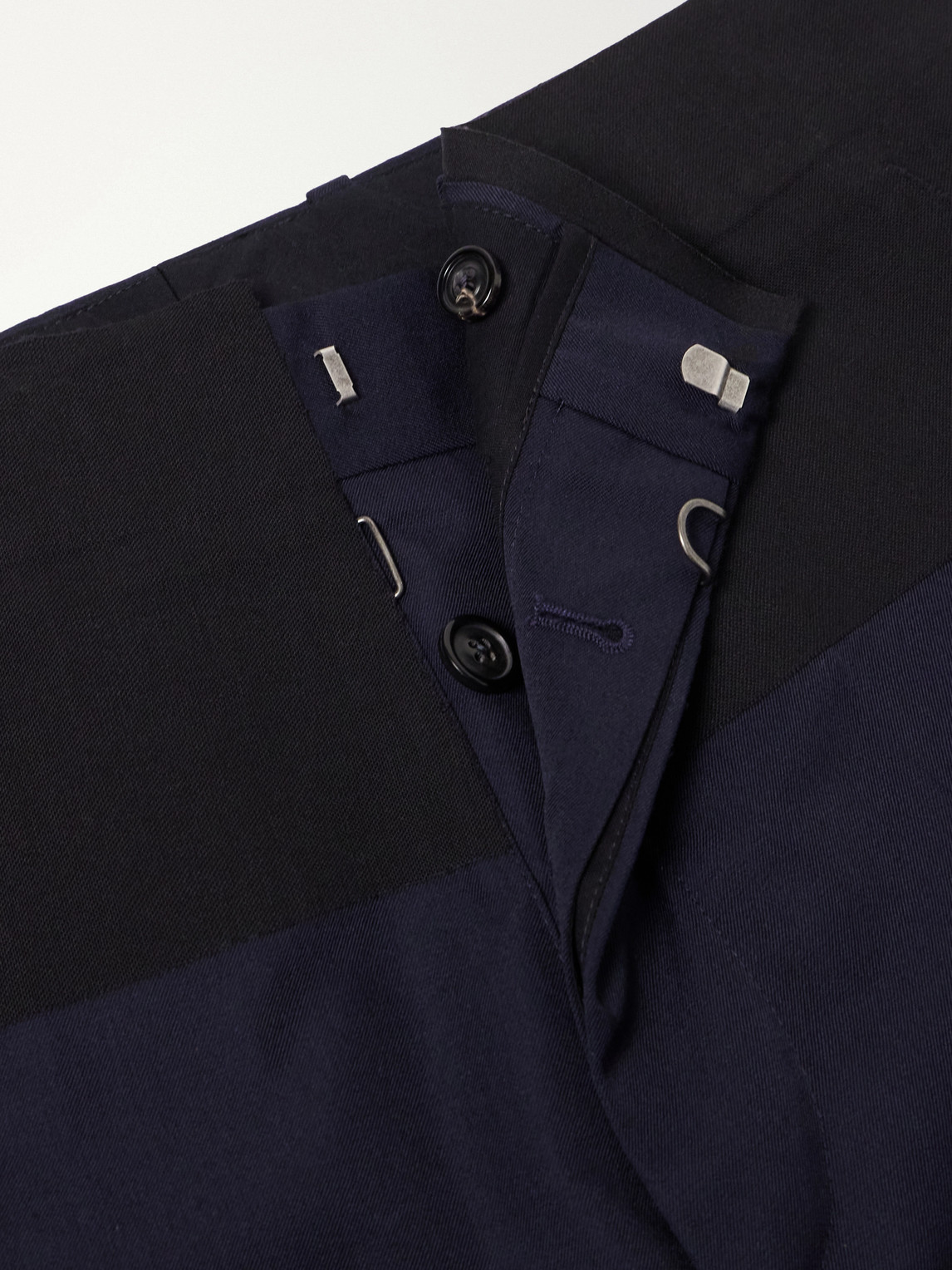 Insertion Straight-Leg Patched Virgin Wool Trousers