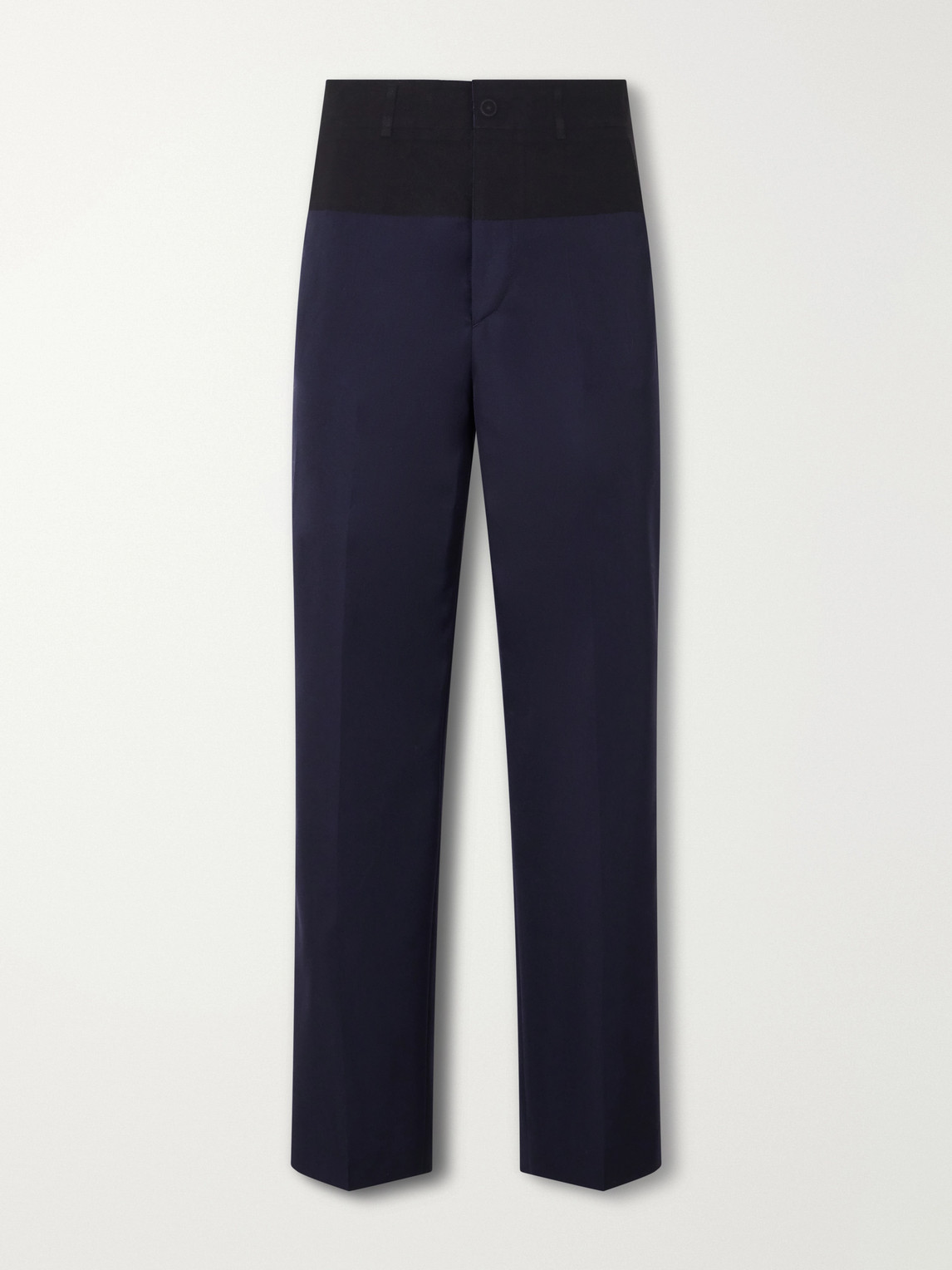 Insertion Straight-Leg Patched Virgin Wool Trousers