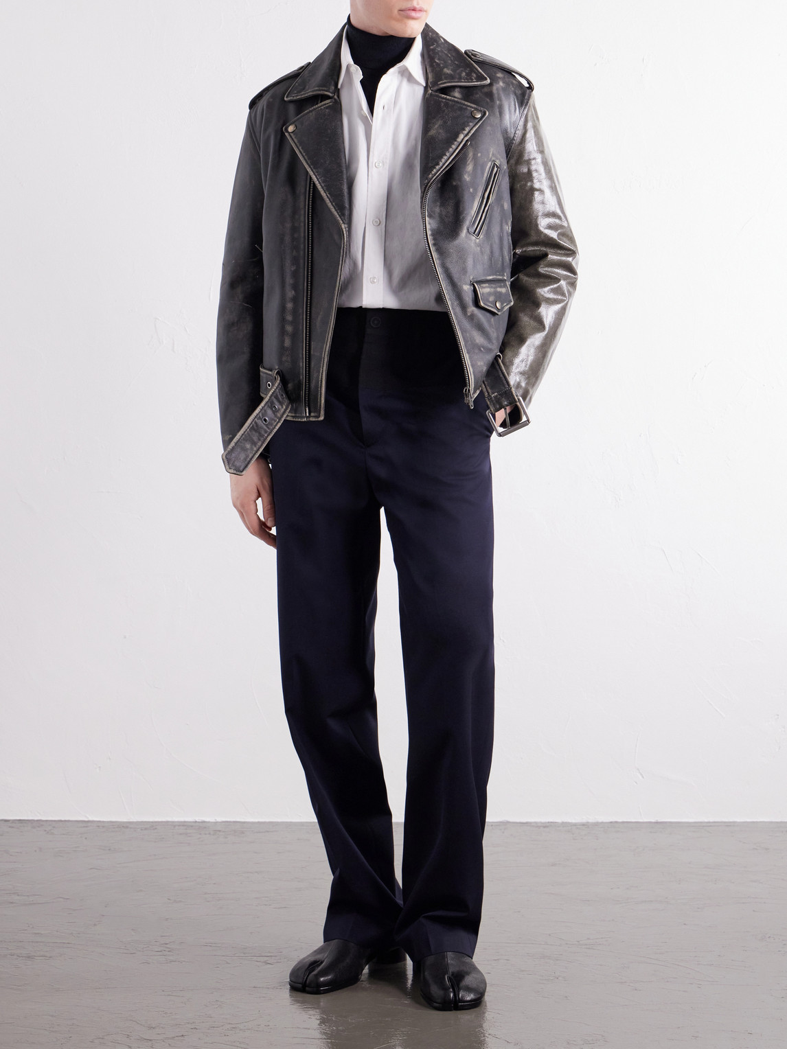 Insertion Straight-Leg Patched Virgin Wool Trousers