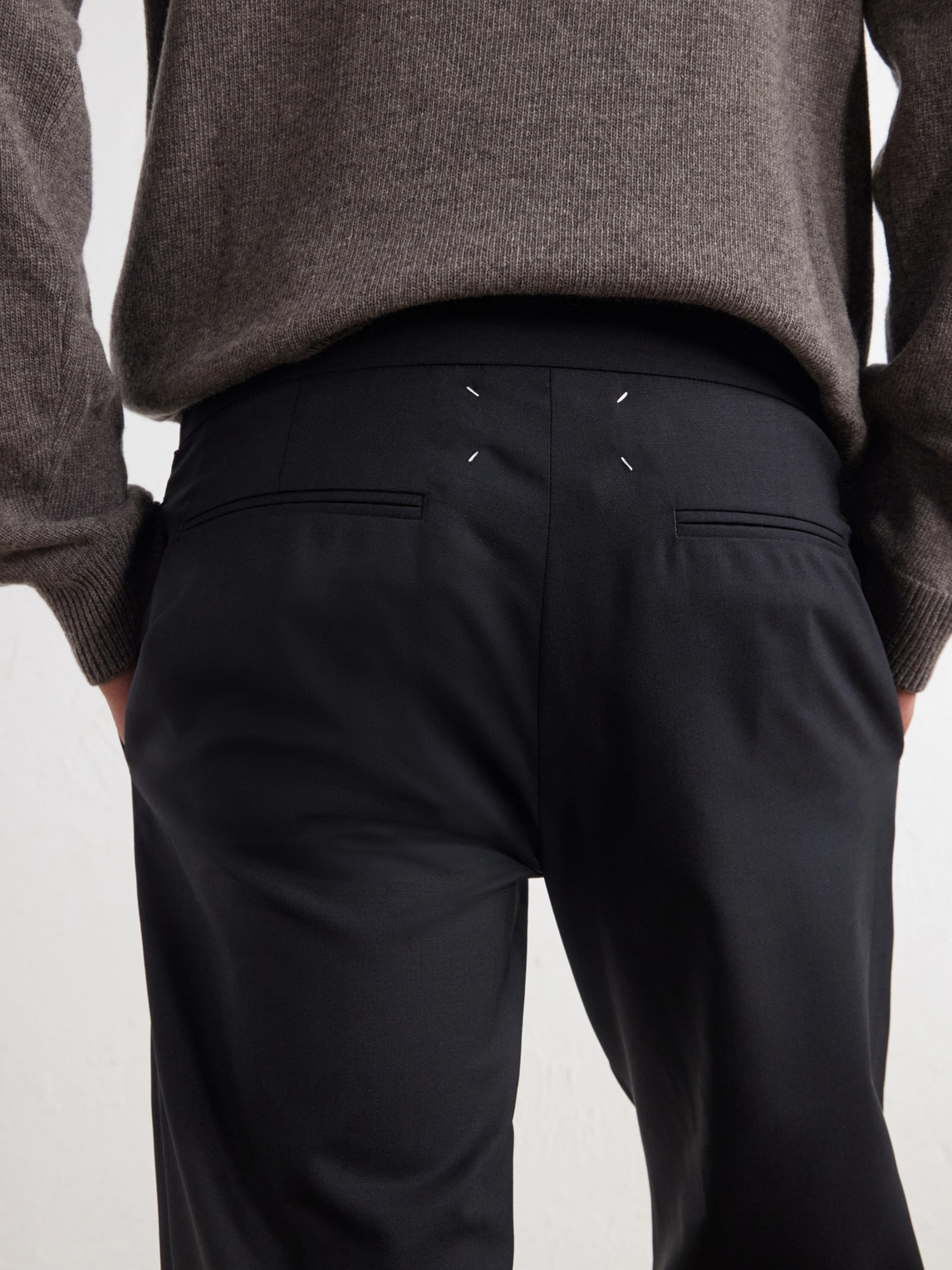 Straight-Leg Drawstring Virgin Wool Trousers