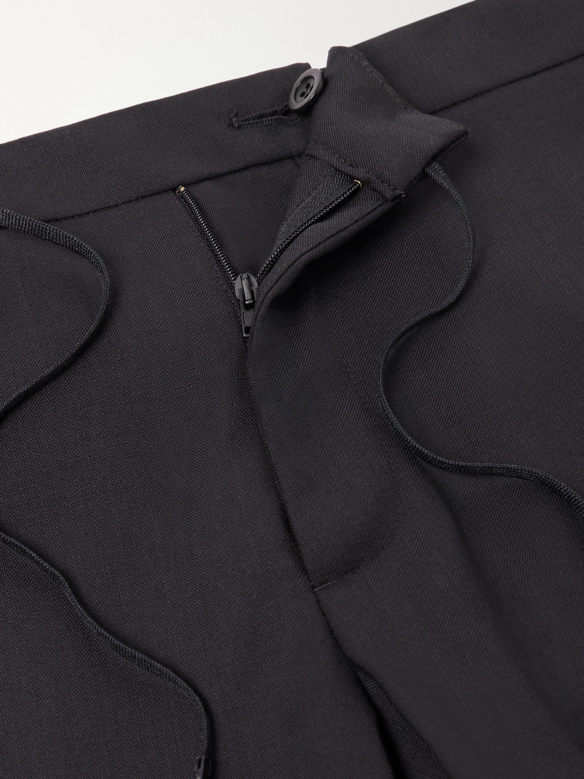 Straight-Leg Drawstring Virgin Wool Trousers