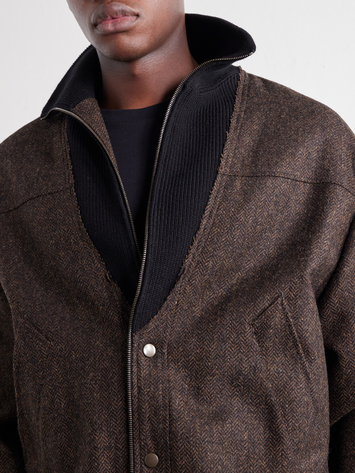 Herringbone Bomber Jacket