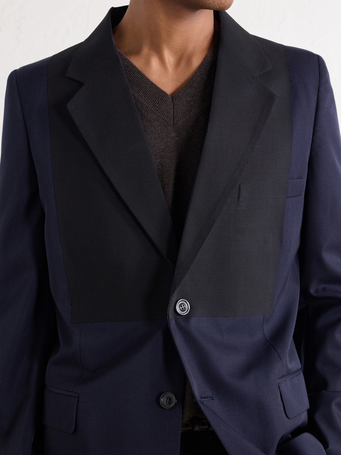 Two-Tone Virgin Wool-Twill Blazer