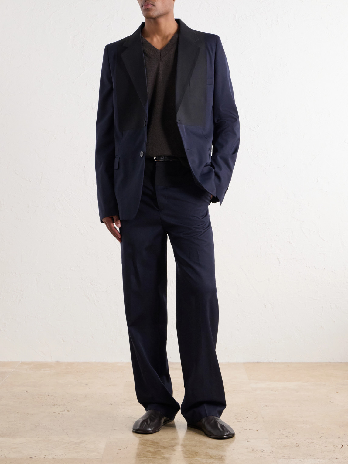 Two-Tone Virgin Wool-Twill Blazer