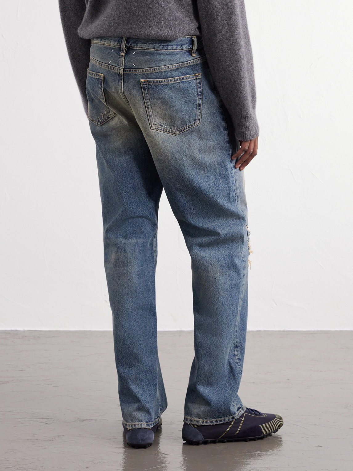 Straight-Leg Distressed Jeans