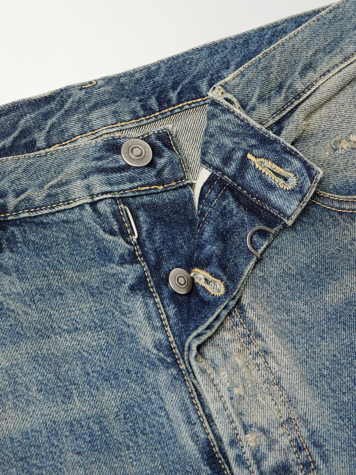 Straight-Leg Distressed Jeans