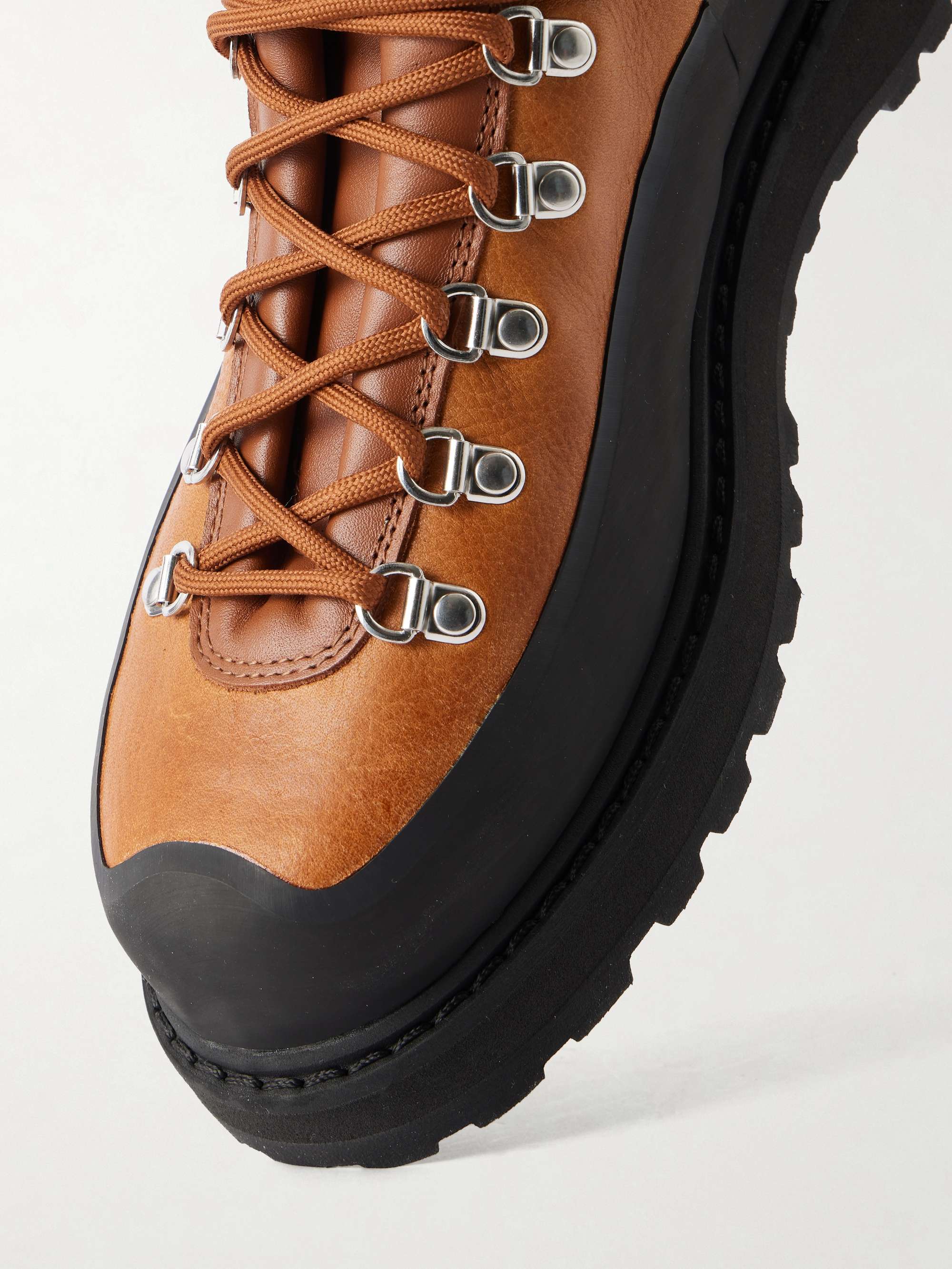 DIEMME Roccia Vet Rubber-Trimmed Full-Grain Leather Hiking Boots