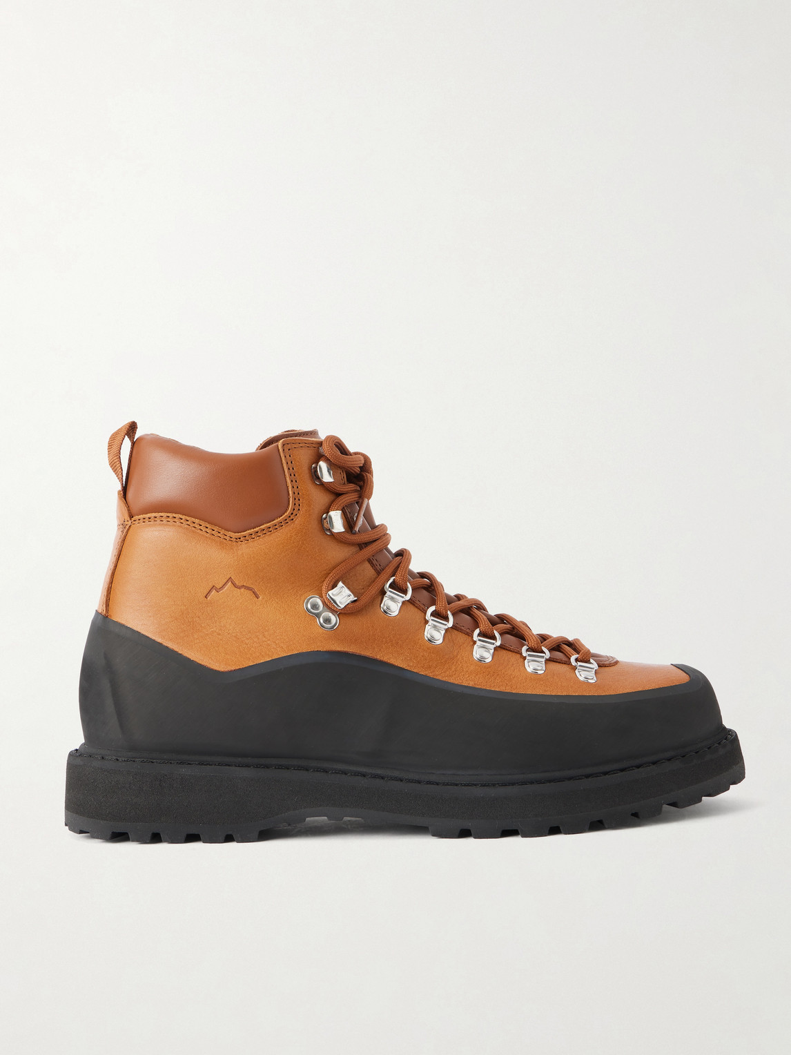 Diemme Roccia Vet Rubber-trimmed Full-grain Leather Hiking Boots In Brown
