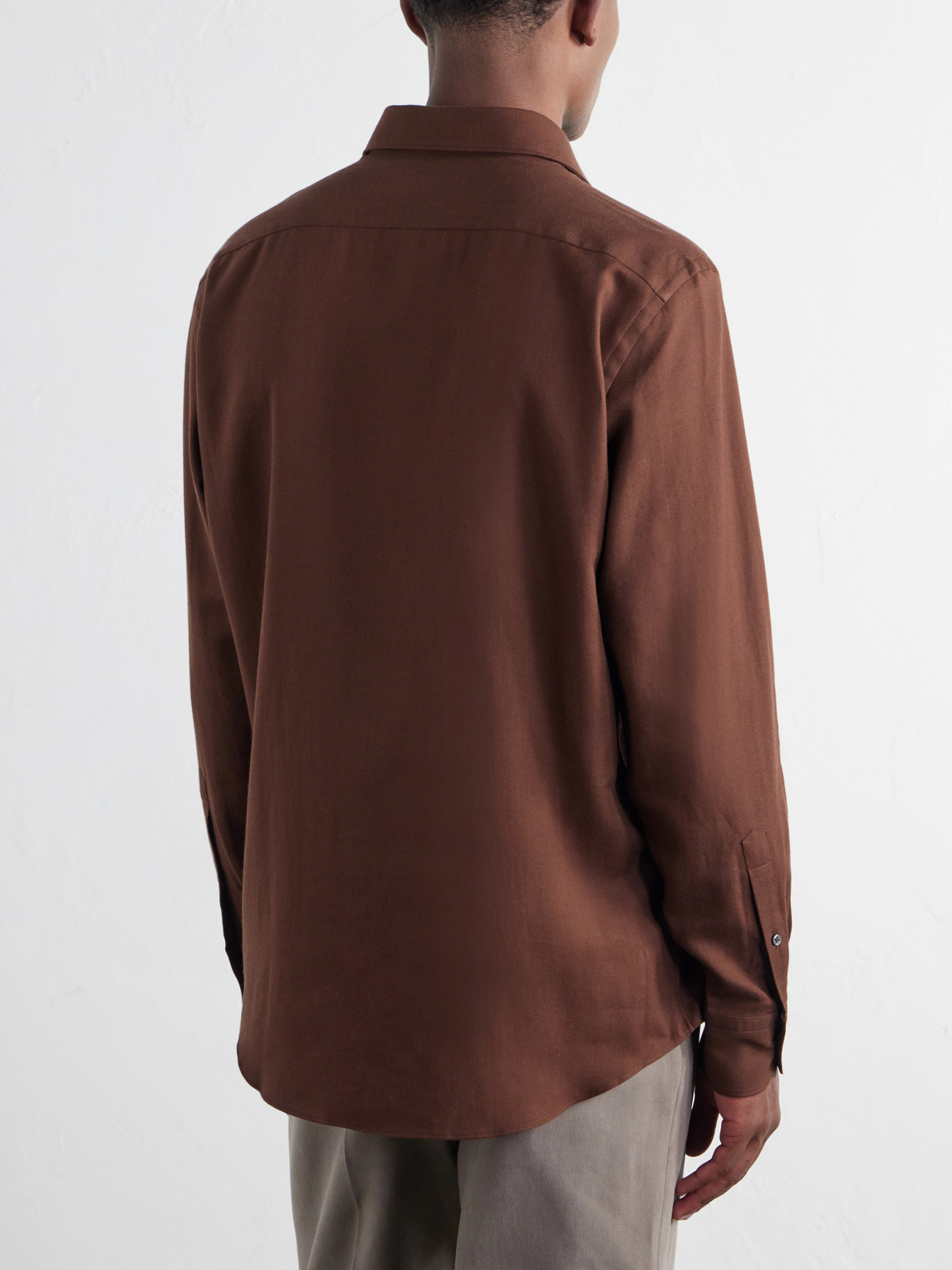 Cotton And Cashmere-Blend Twill Shirt