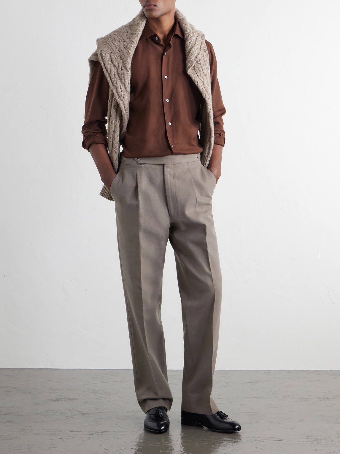 Cotton And Cashmere-Blend Twill Shirt