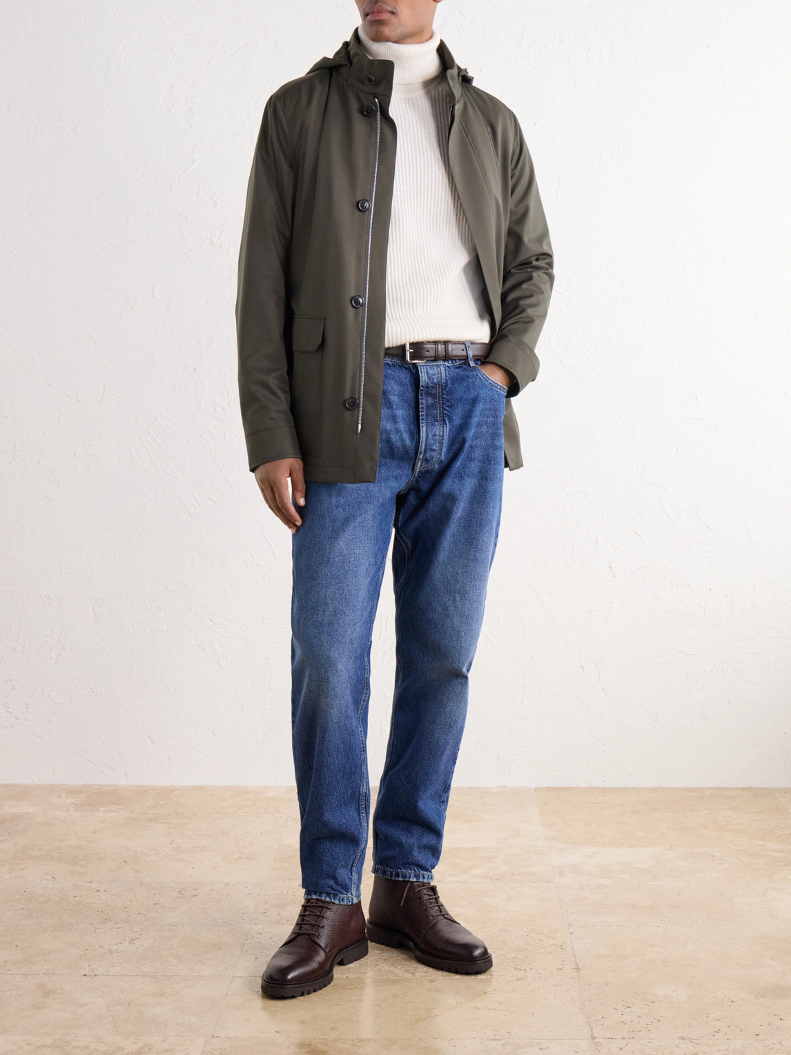 Hooded Twill Coat