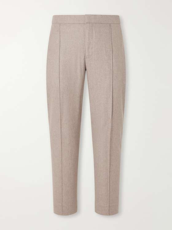Ermenegildozegna Straight-Leg Wool, Cashmere and Silk-Blend Trousers