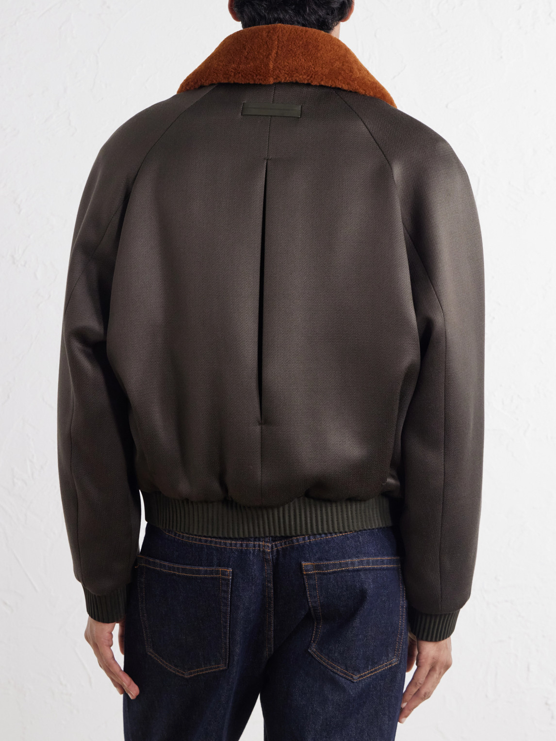 Shearling-Trimmed Wool And Silk-Blend Twill Blouson Jacket