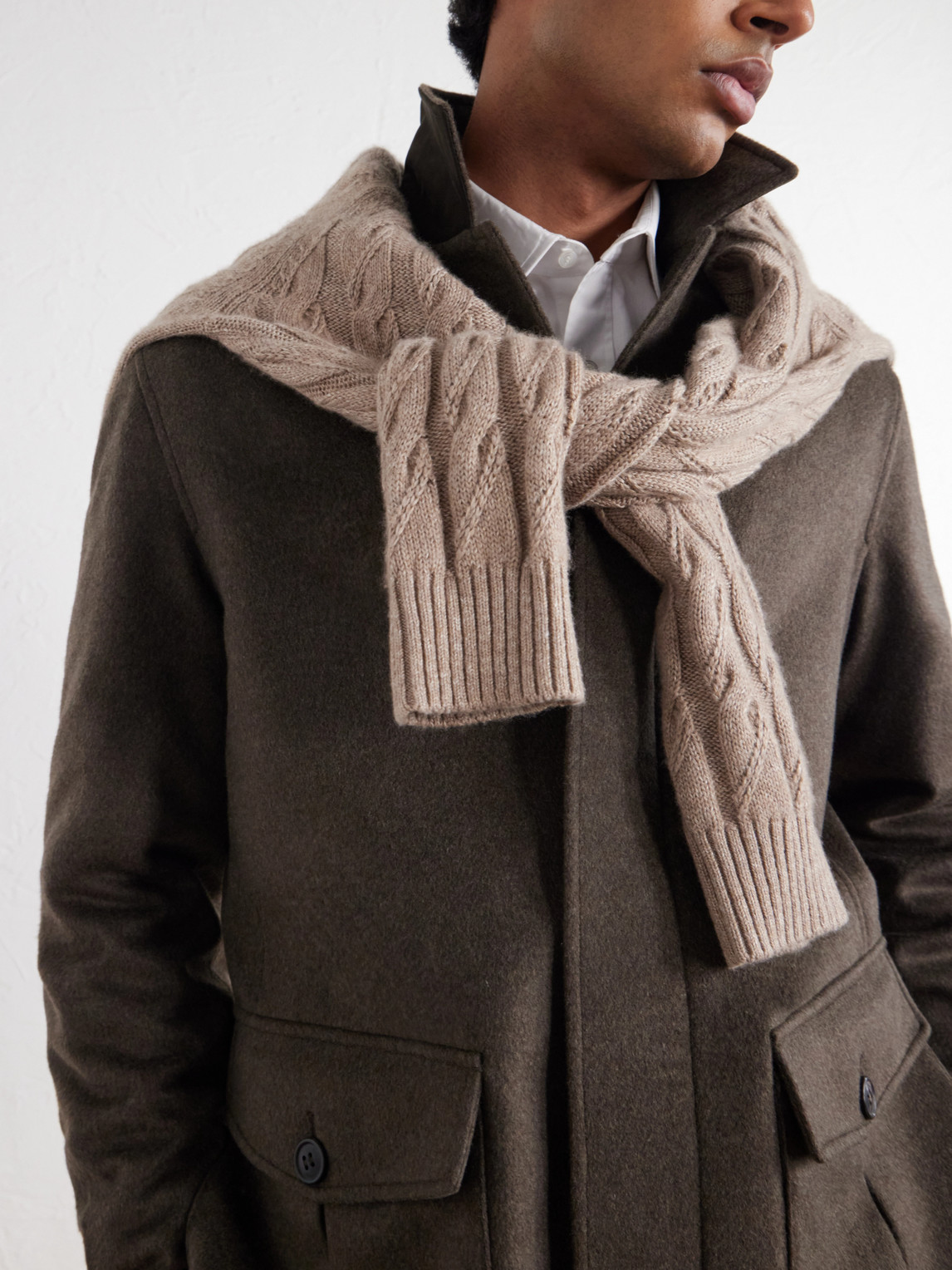 Oasi Herringbone Cashmere Coat