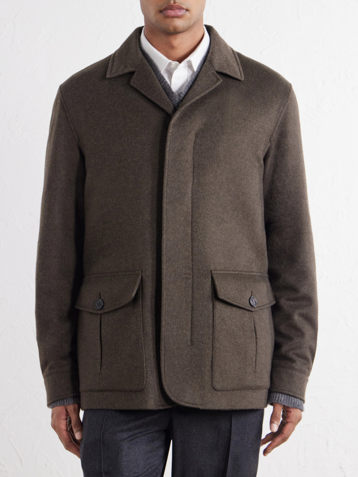Oasi Herringbone Cashmere Coat