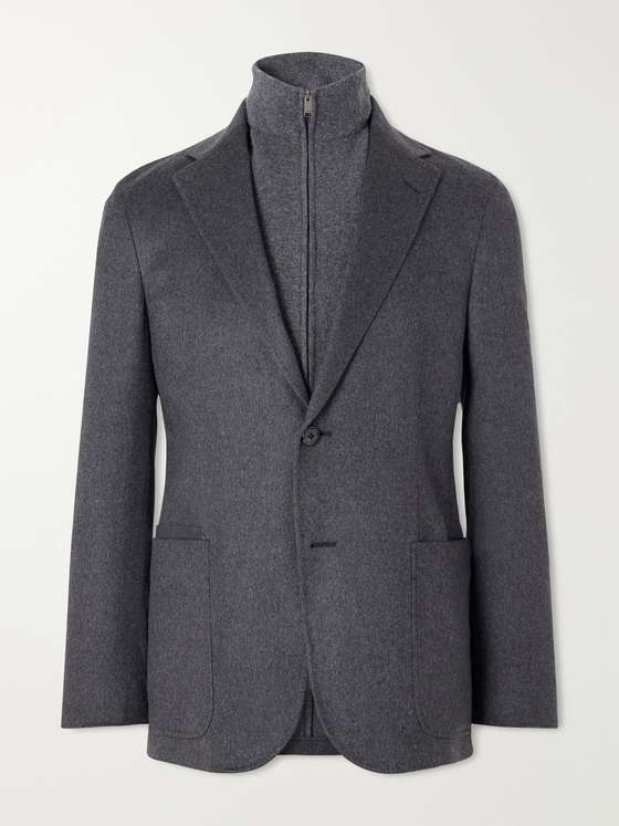 Ermenegildozegna Oasi Cashmere Zip-Up Blazer