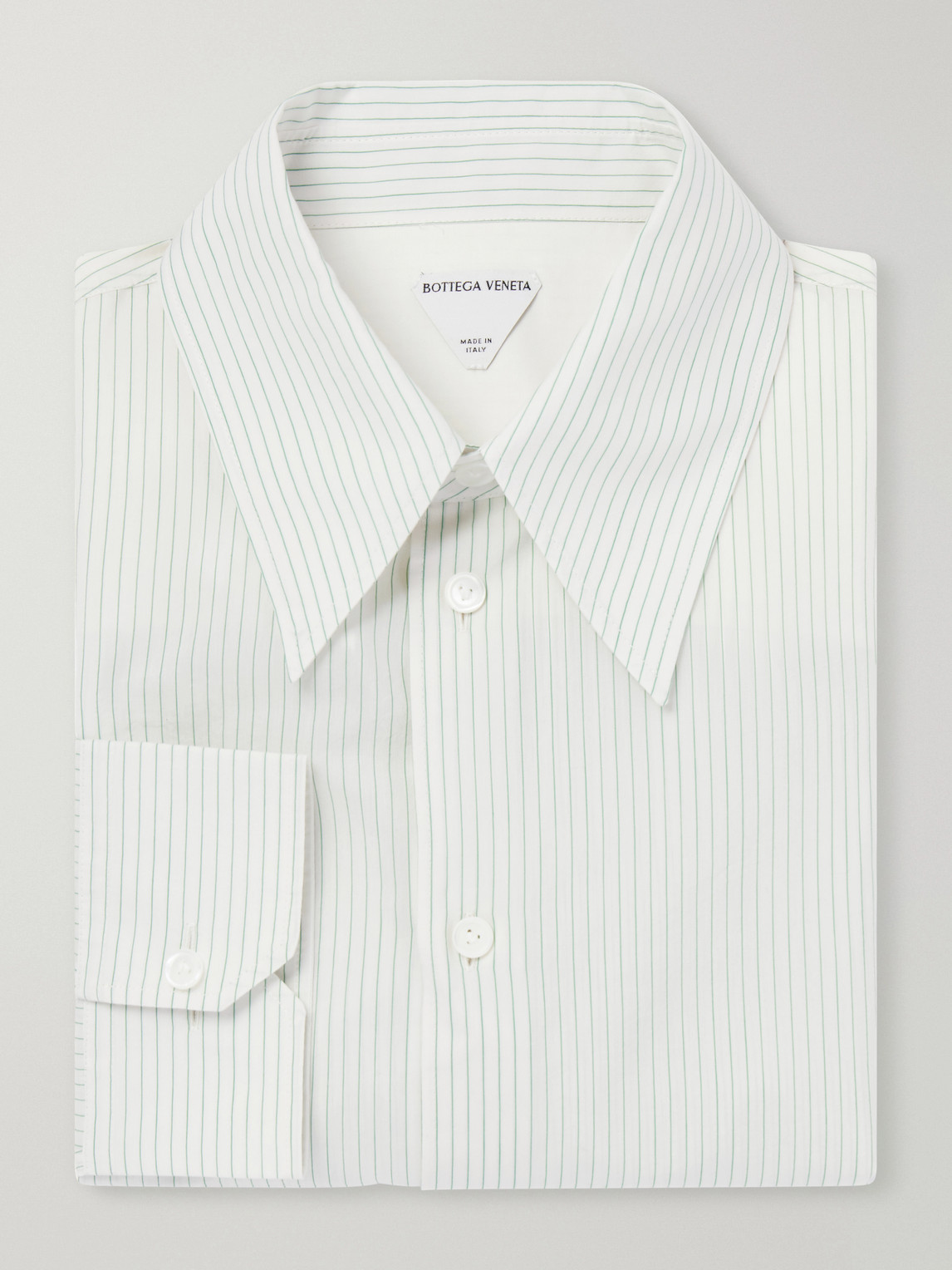 Classic-Collar Logo-Embroidered Striped Cotton-Poplin Shirt