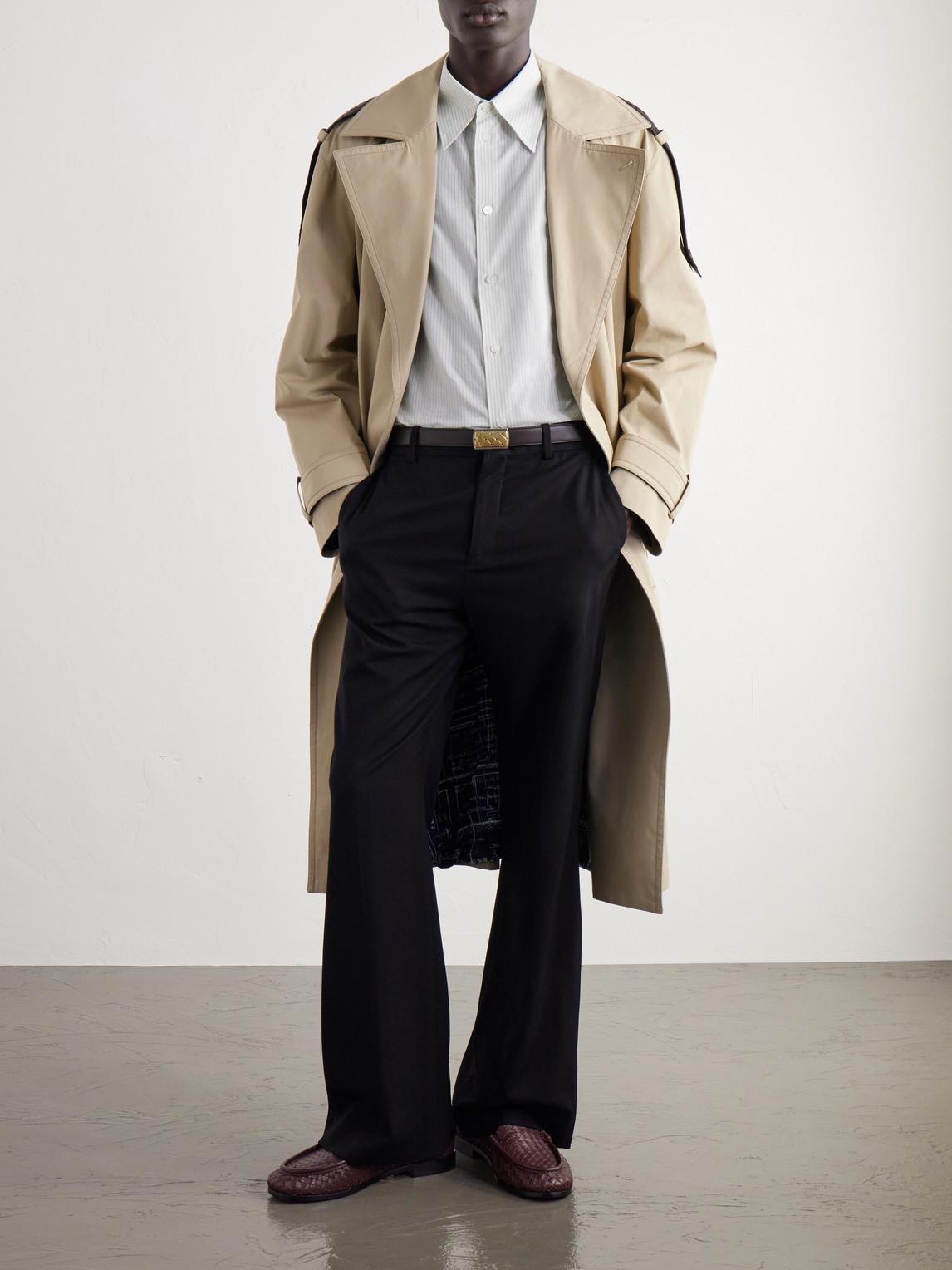 Classic-Collar Logo-Embroidered Striped Cotton-Poplin Shirt