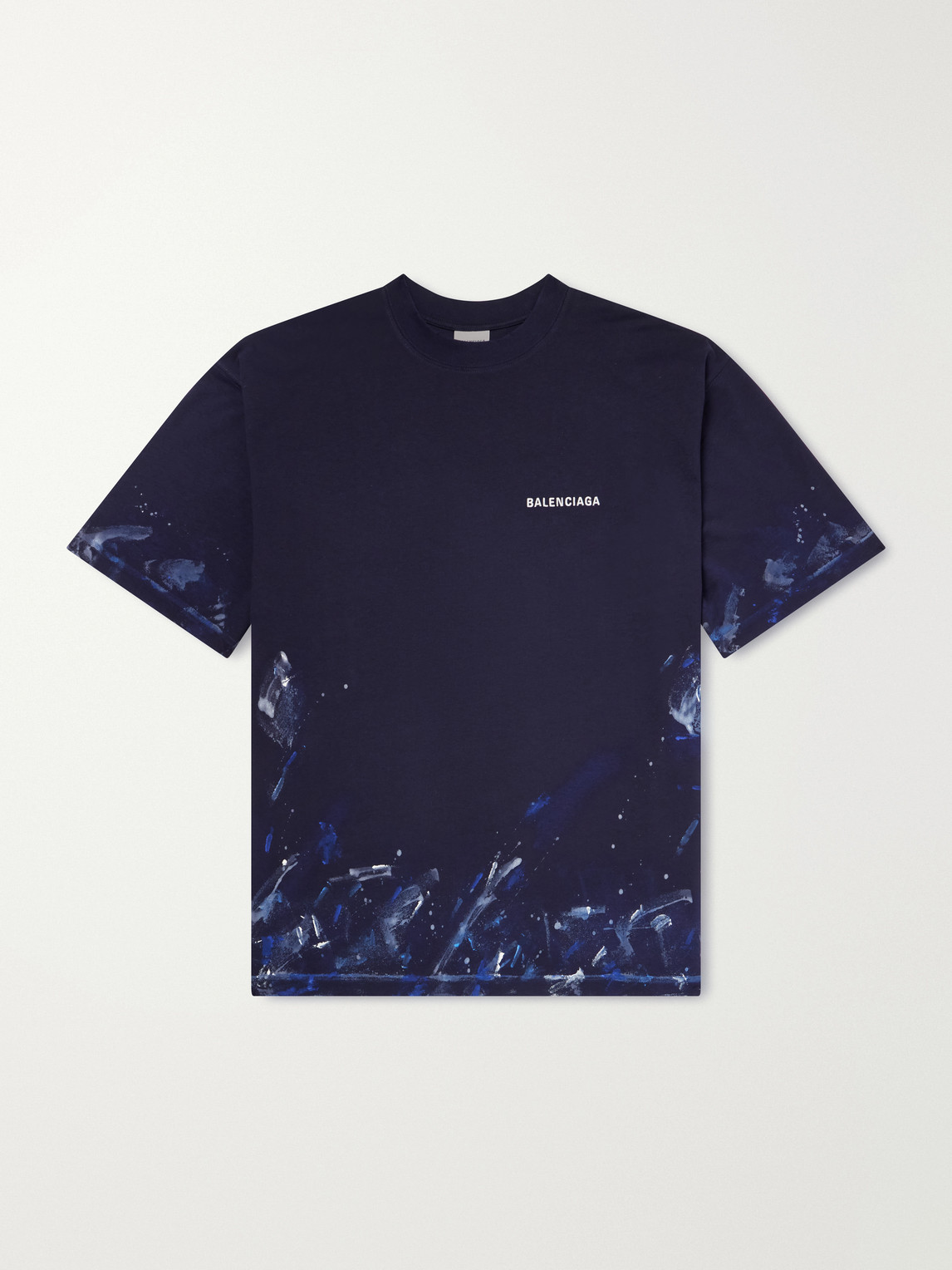 Logo-Embroidered Paint-Splattered Cotton-Jersey T-Shirt