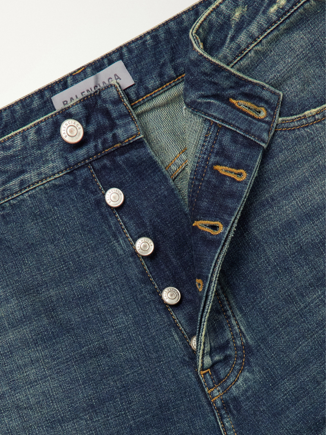 Straight-Leg Distressed Jeans
