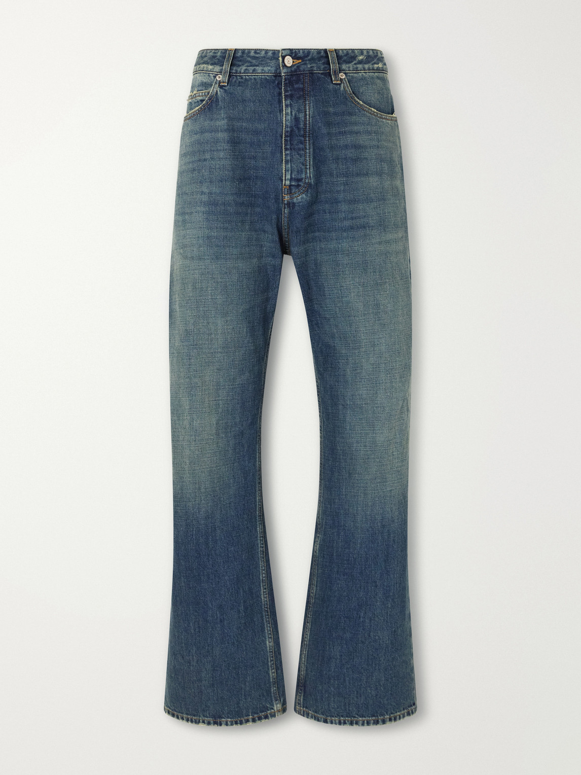 Straight-Leg Distressed Jeans