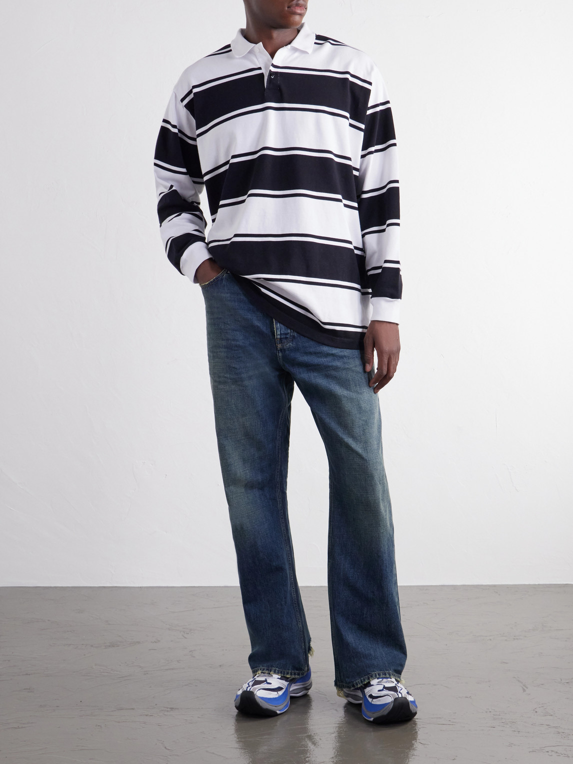 Straight-Leg Distressed Jeans