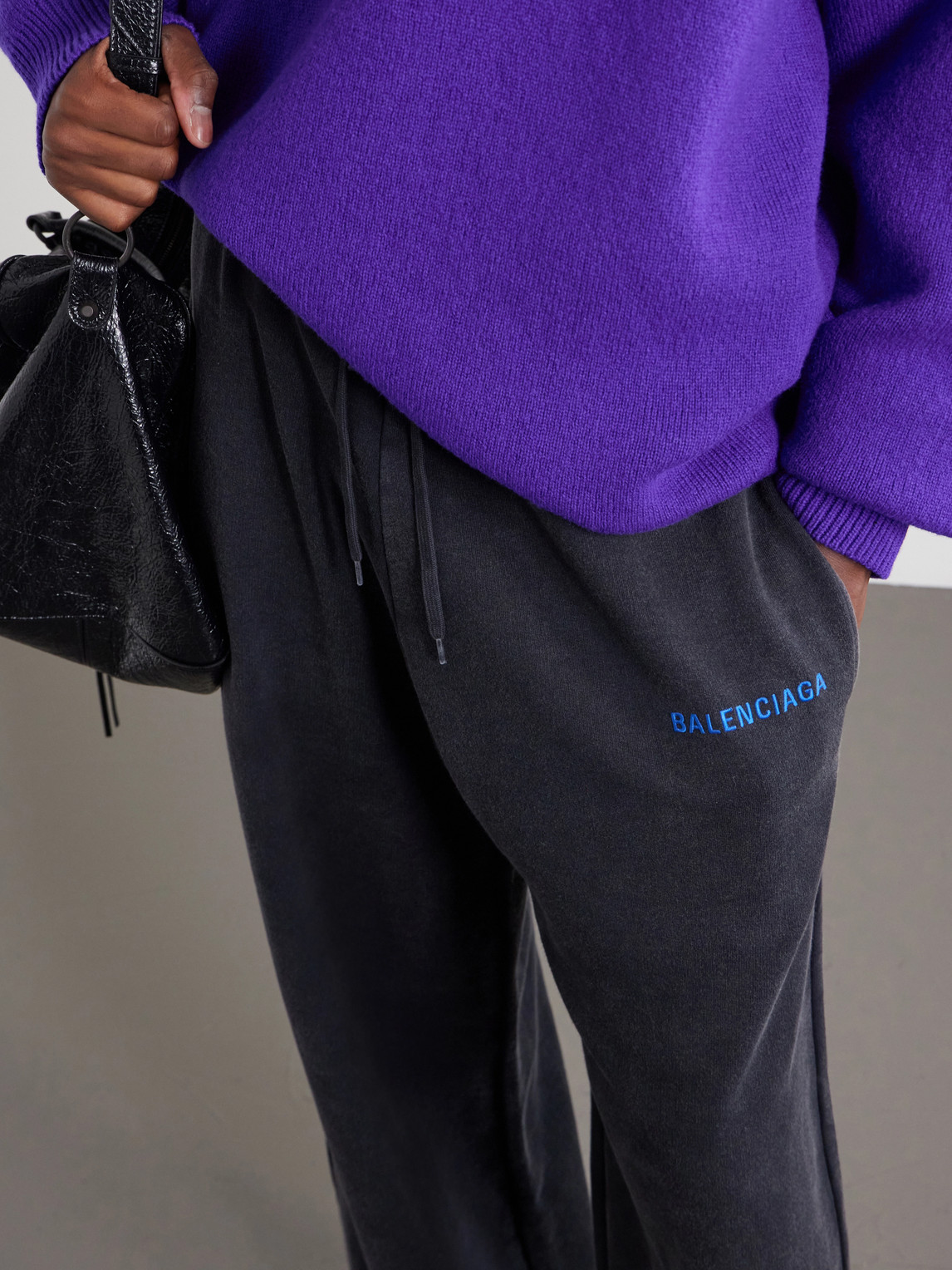 Wide-Leg Cotton-Jersey Sweatpants