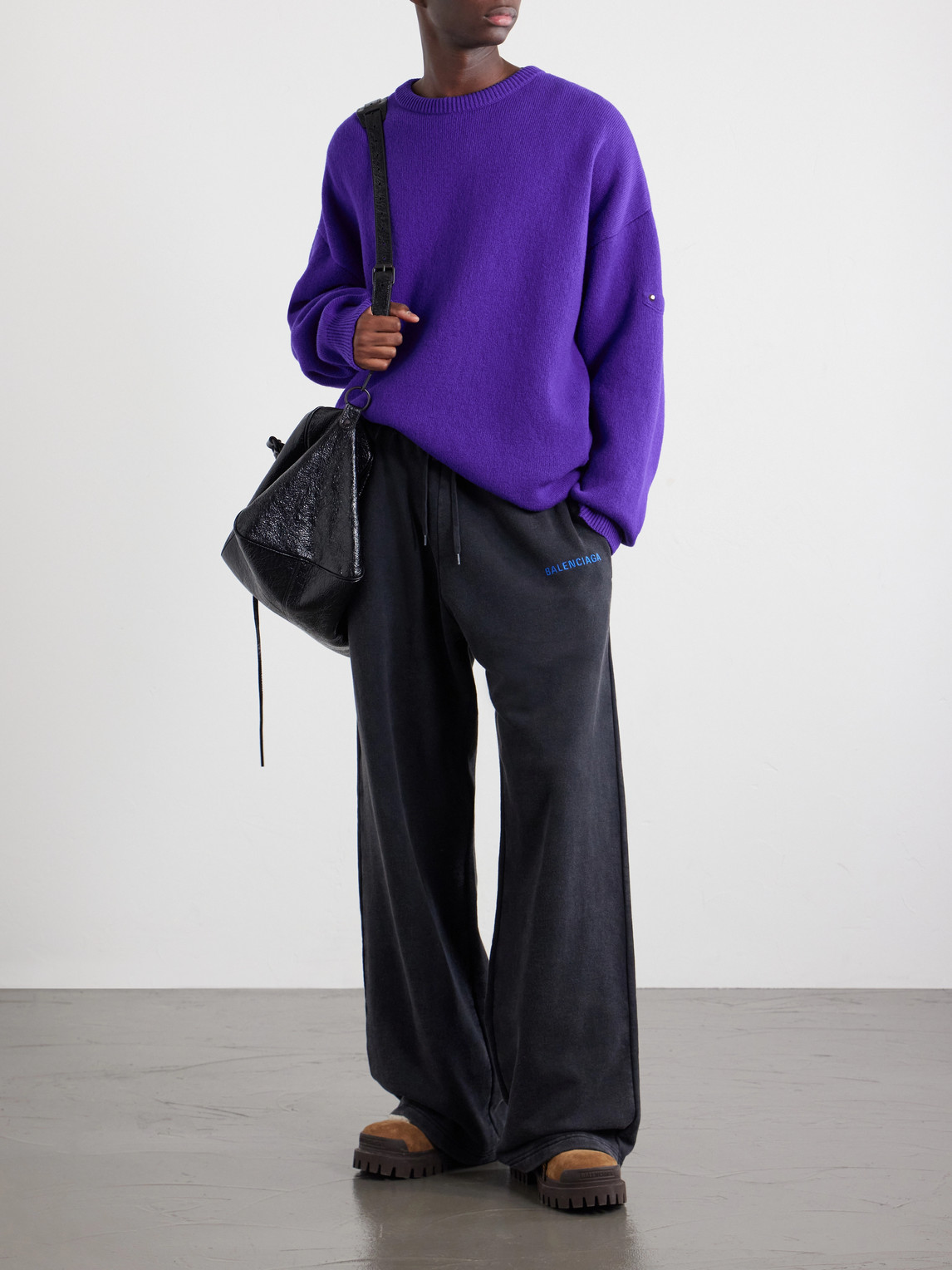 Wide-Leg Cotton-Jersey Sweatpants
