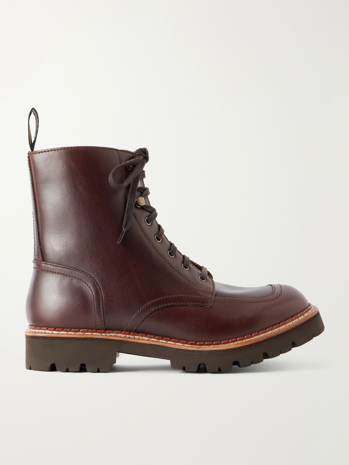 Grenson Noha Leather Lace-up Boots In Animal Print