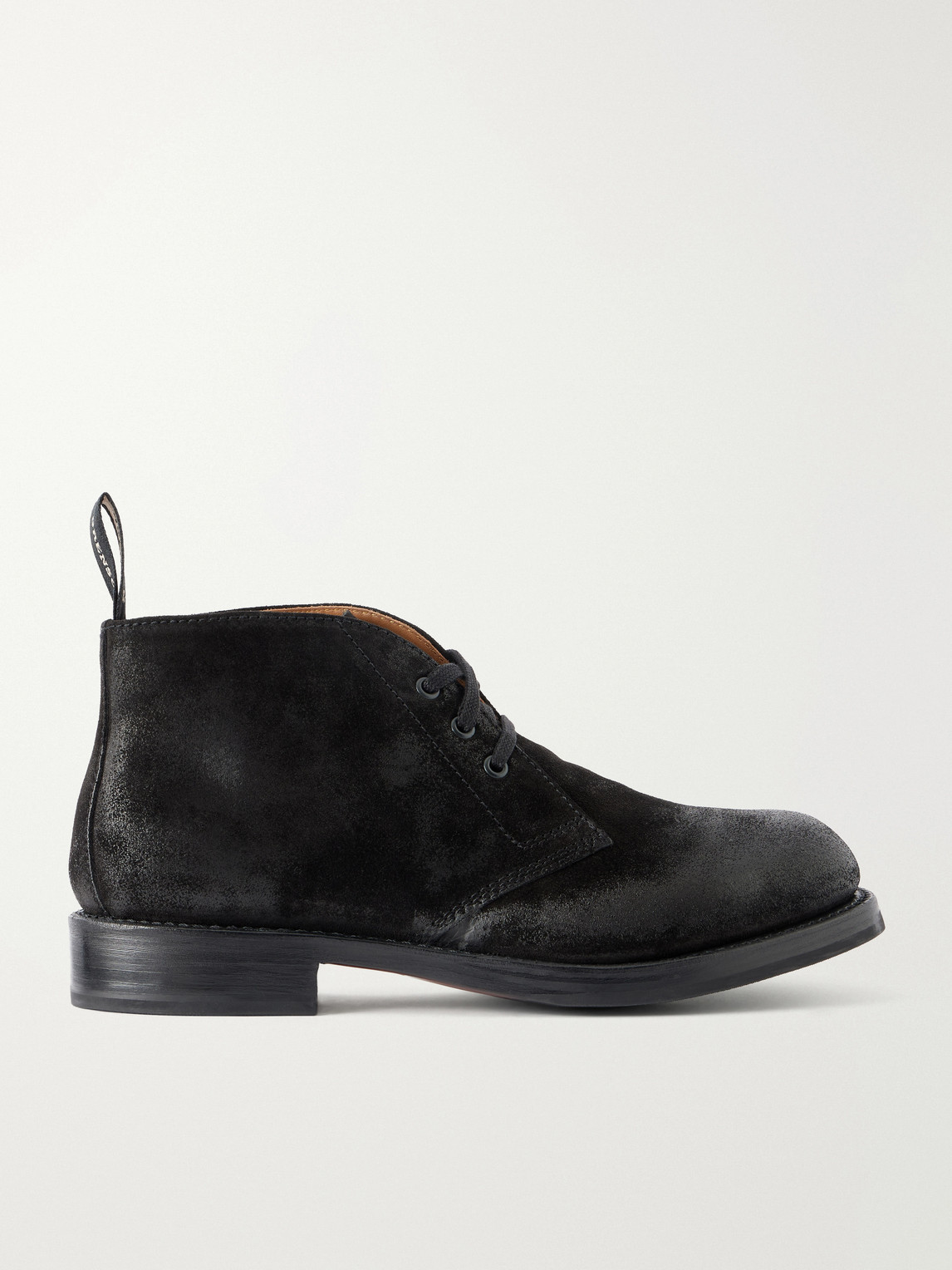 Grenson Rory Burnished-suede Lace-up Boots In Black