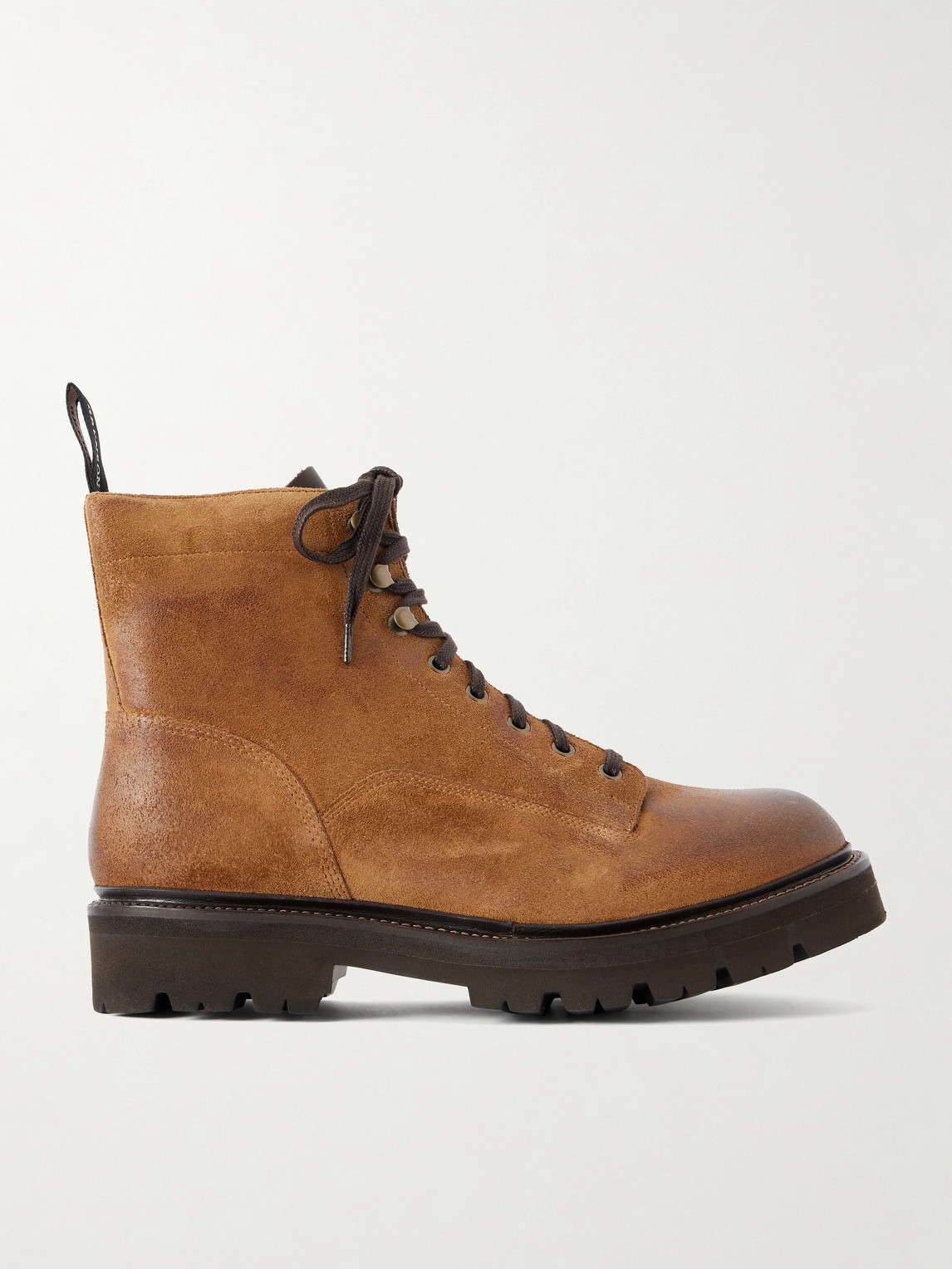 Grenson Callum Burnished-suede Lace-up Boots In Animal Print