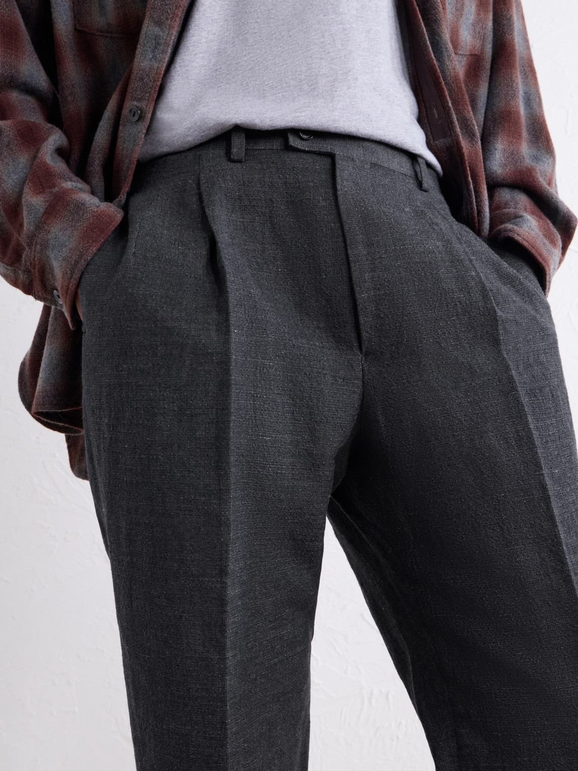 Straight-Leg Wool, Linen And Hemp-Blend Suit Trousers