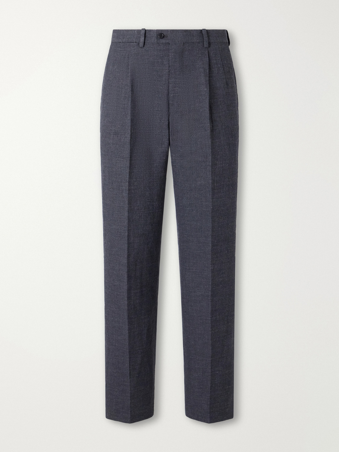 Kaptain Sunshine Straight-leg Wool, Linen And Hemp-blend Suit Trousers In Blue