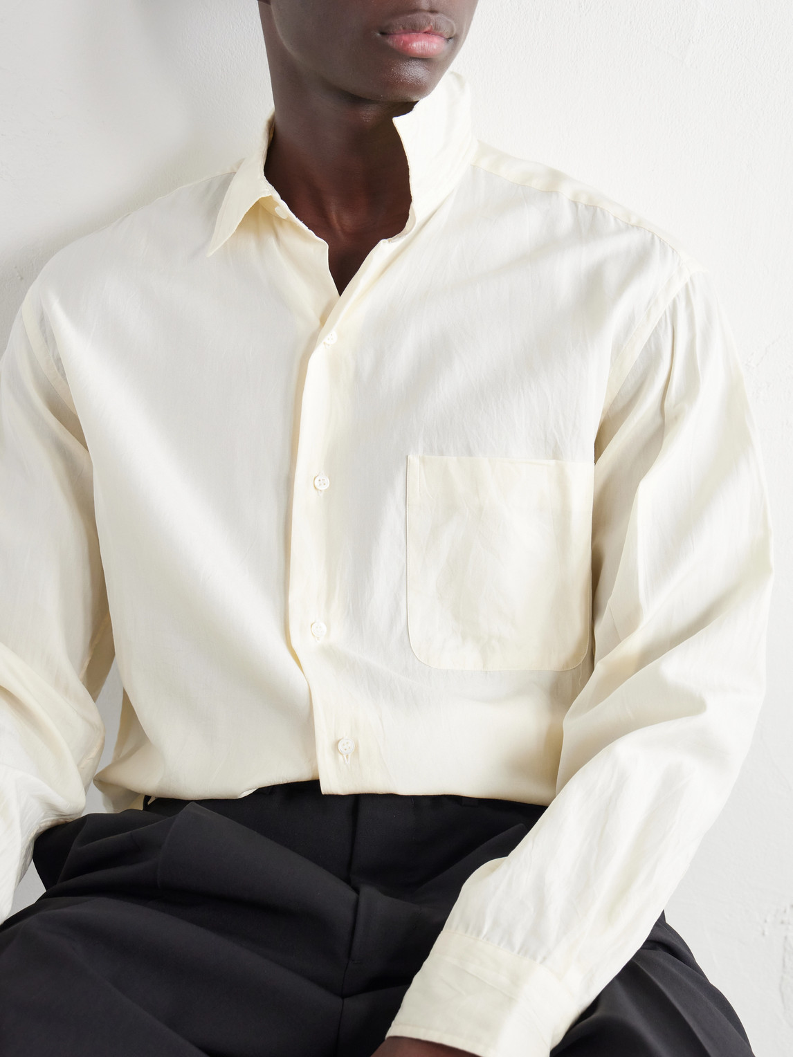 Cotton And Silk-Blend Twill Shirt