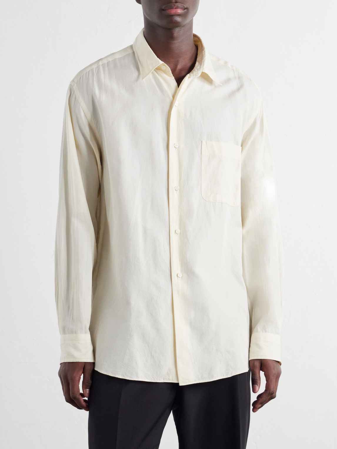 Cotton And Silk-Blend Twill Shirt