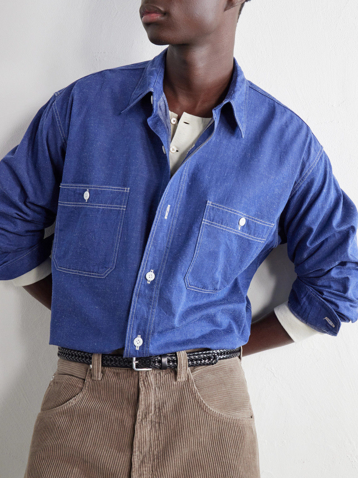 Work Suvin Cotton And Hemp-Blend Shirt